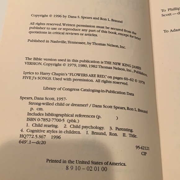 3 for $15 BOOK Strong-Willed Child or Dreamer? - Picture 6 of 8